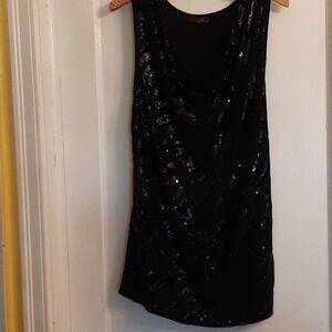 Mon'Ame Black Sequin Top Size M
